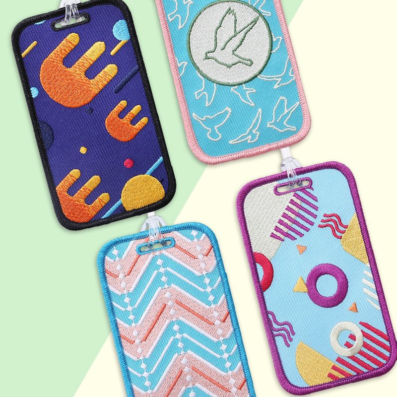 【刺绣吊牌】文青几何系列 - 行李吊牌 - 绣线 