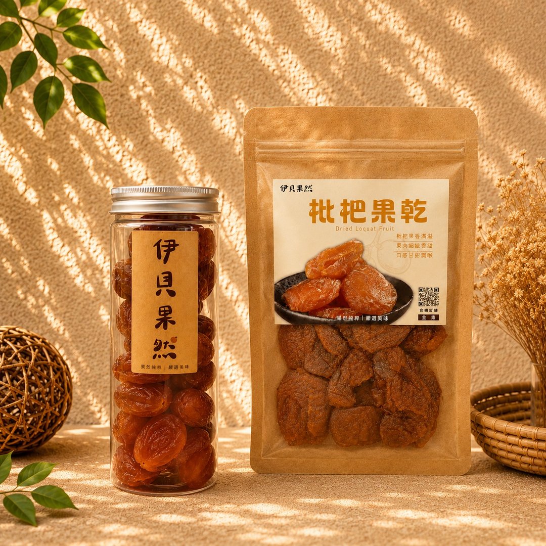 【伊贝果然】川贝枇杷果 - 水果干 - 防水材质 