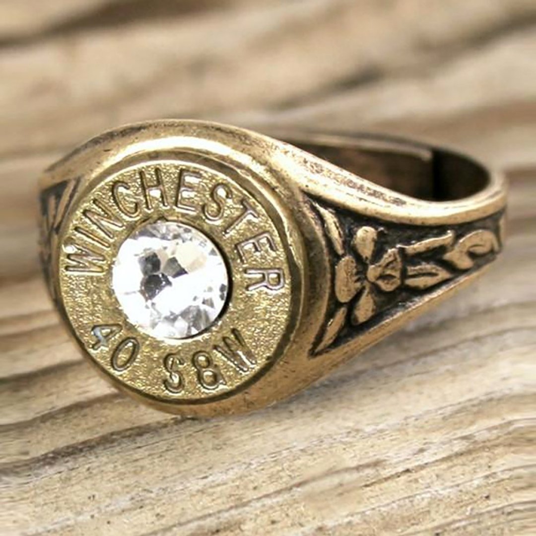 Bullet Designs 40口径子弹 水钻戒指 / 金属复古造型可调式戒围 - 戒指 - 其他金属 