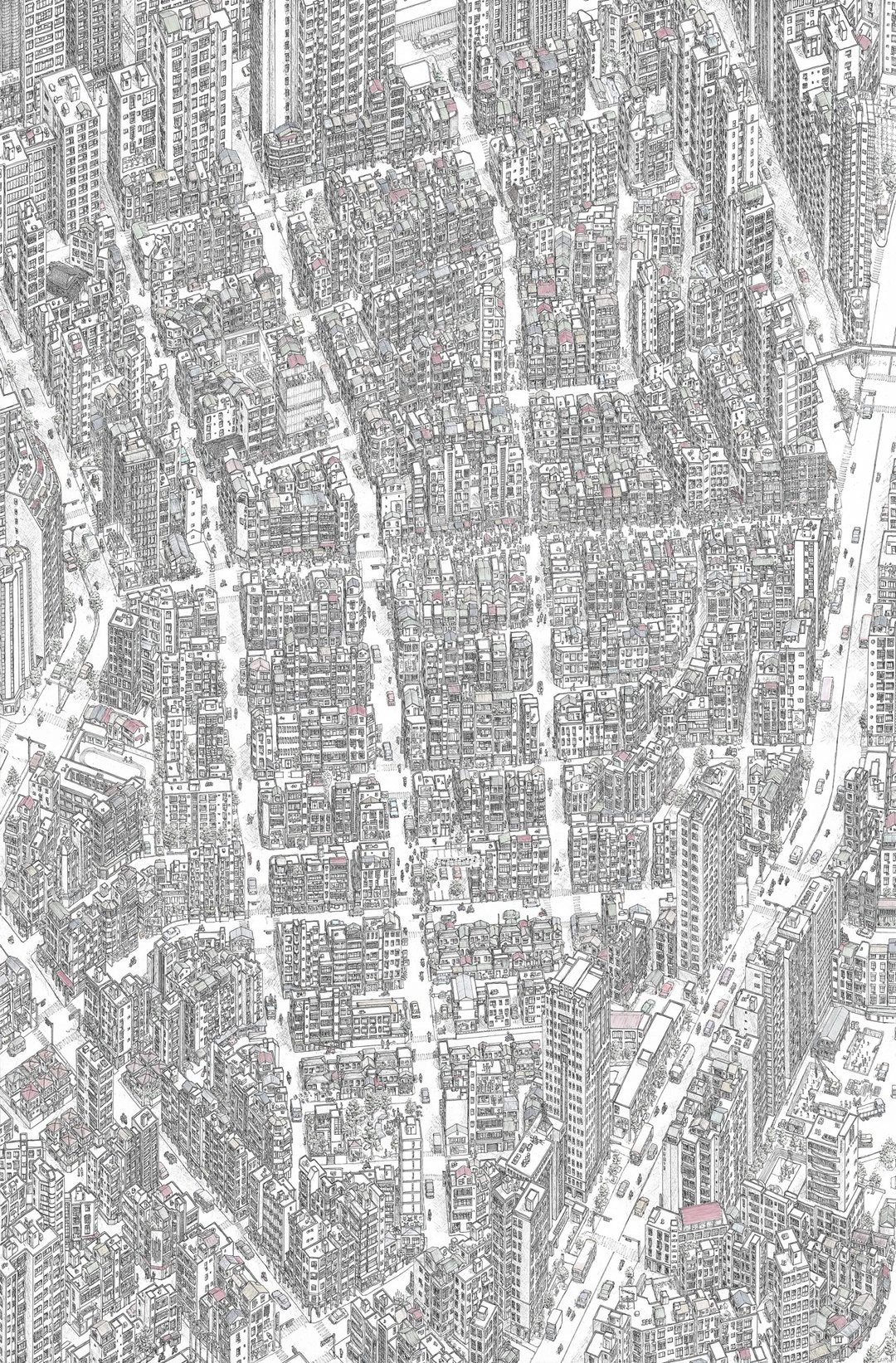 台北风情画 通化街 艺术版画 - 墙贴/壁贴 - 纸 白色