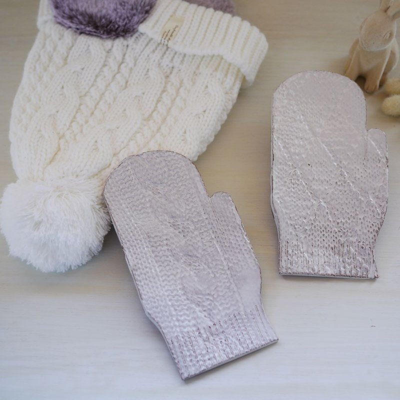 Glove small plate [white] - 盘子/餐盘/盘架 - 陶 白色