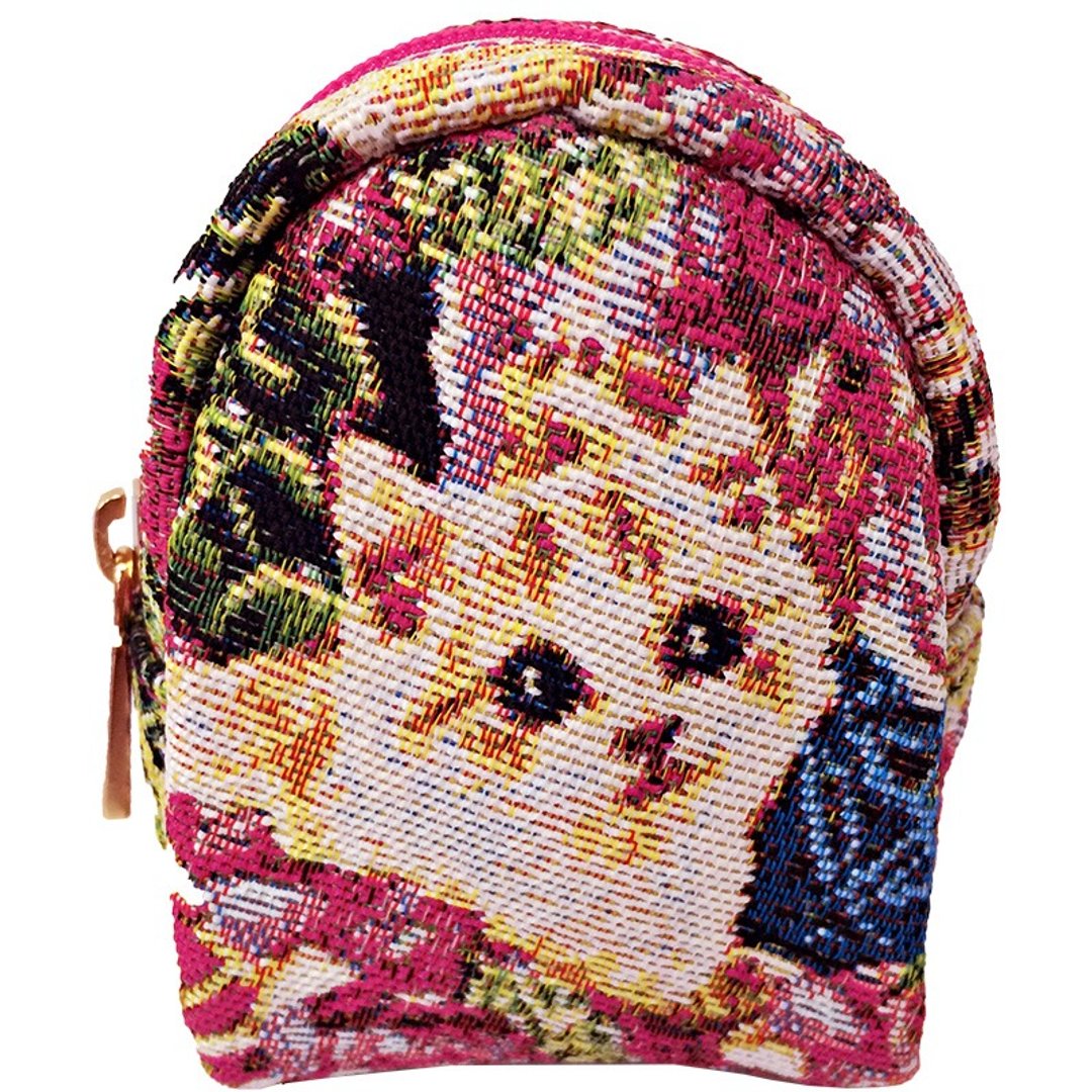 缇花织画后背包造型零钱包 躲猫猫 桃红 - 手拿包 - 其他材质 粉红色