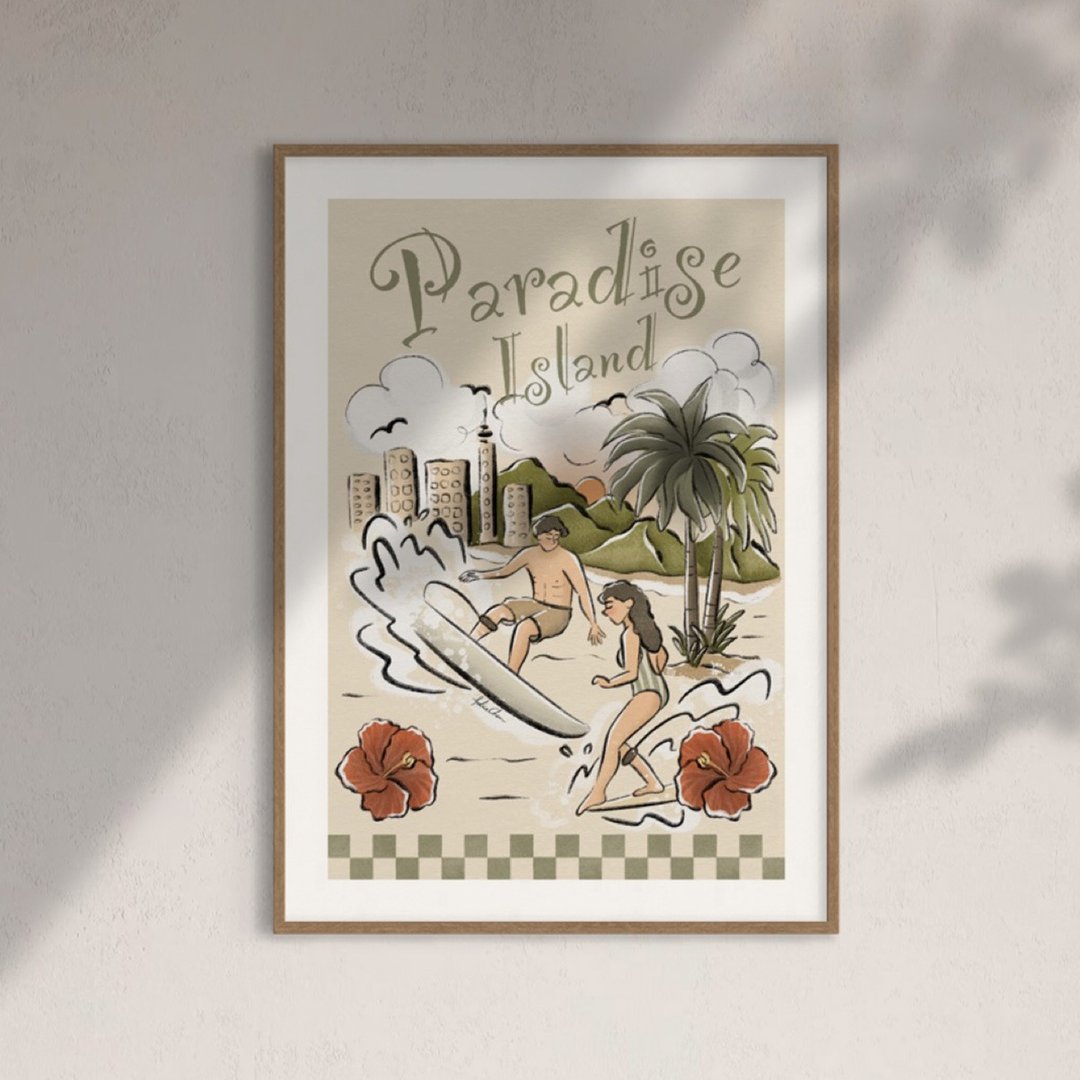 Paradise Island 印刷画作 墙壁装饰 - 海报/装饰画/版画 - 纸 白色