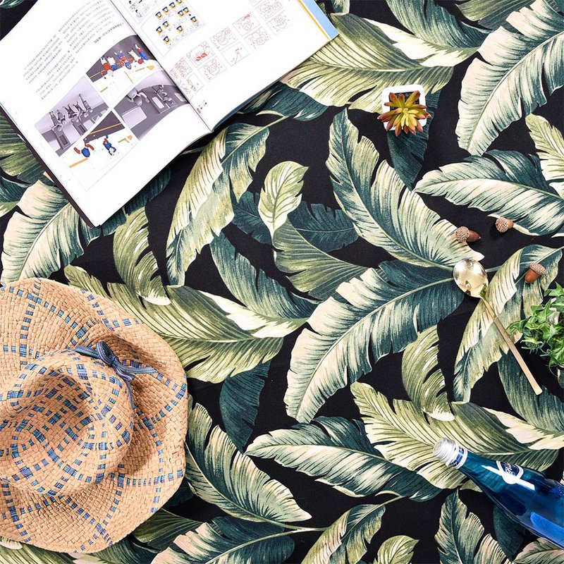 限量花布轻量野餐垫沙滩垫台湾制 蕉游 交换礼物 - 野餐垫 - 聚酯纤维 黑色