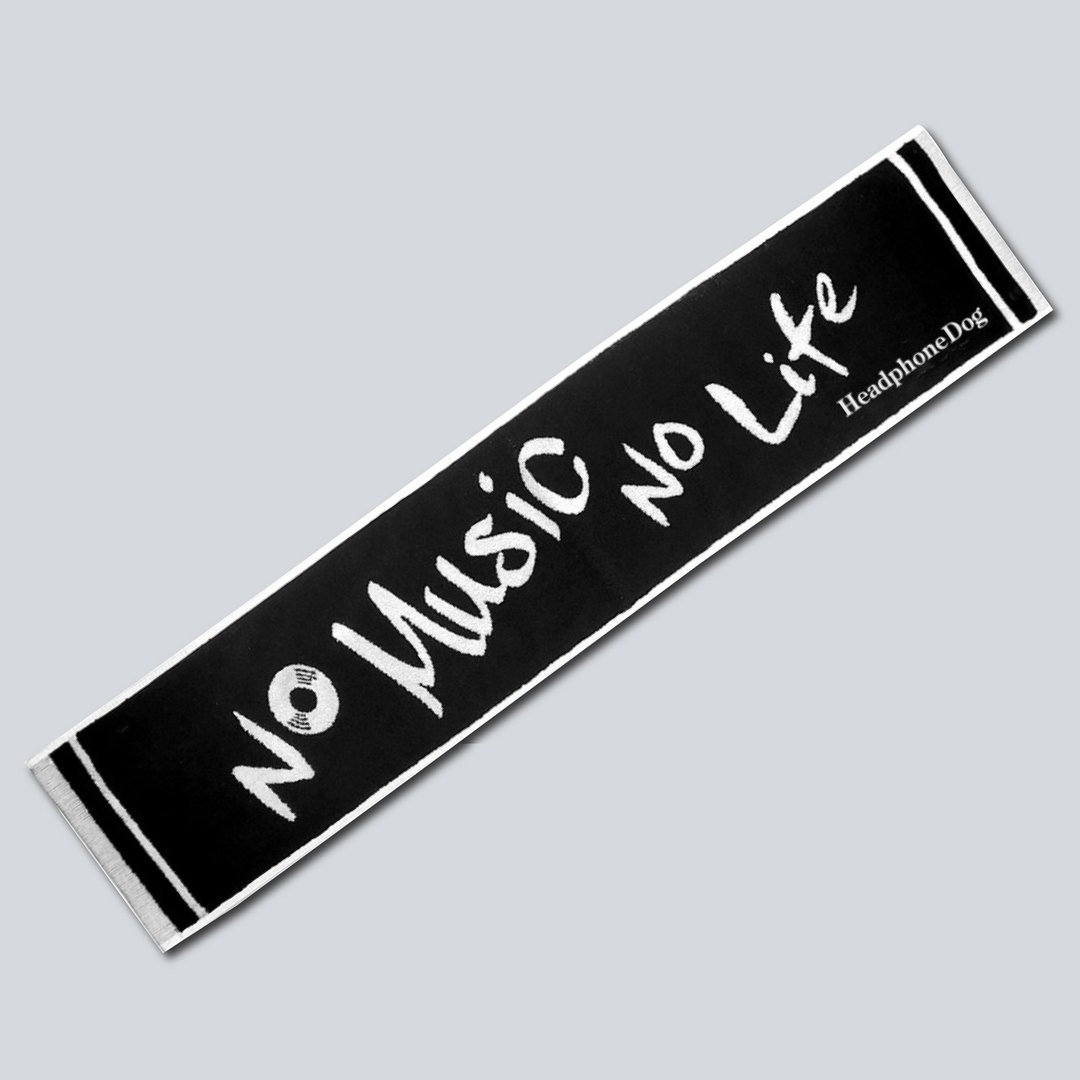 台湾制双色缇花运动毛巾-NO MUSIC NO LIFE - 运动/健身用品 - 棉 黑色