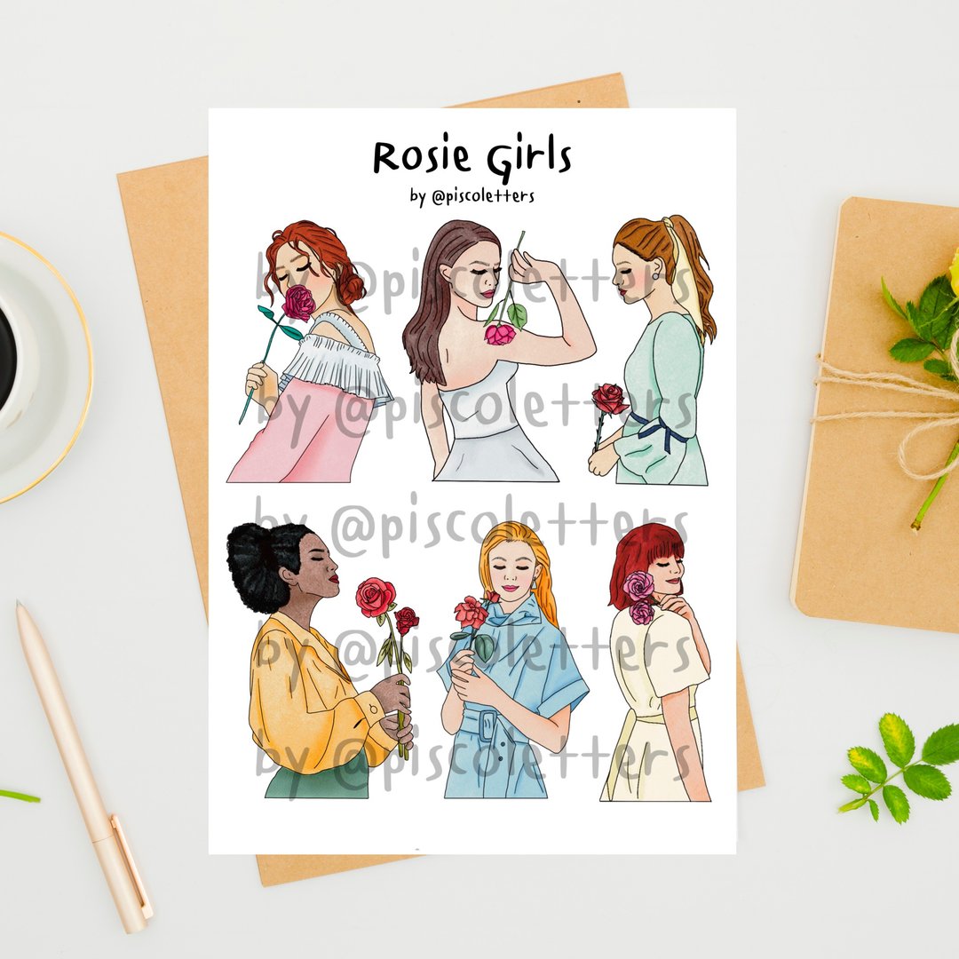 Rosie girl digital sticker - 电子手绘真人画像/绘画/插画 - 其他材质 