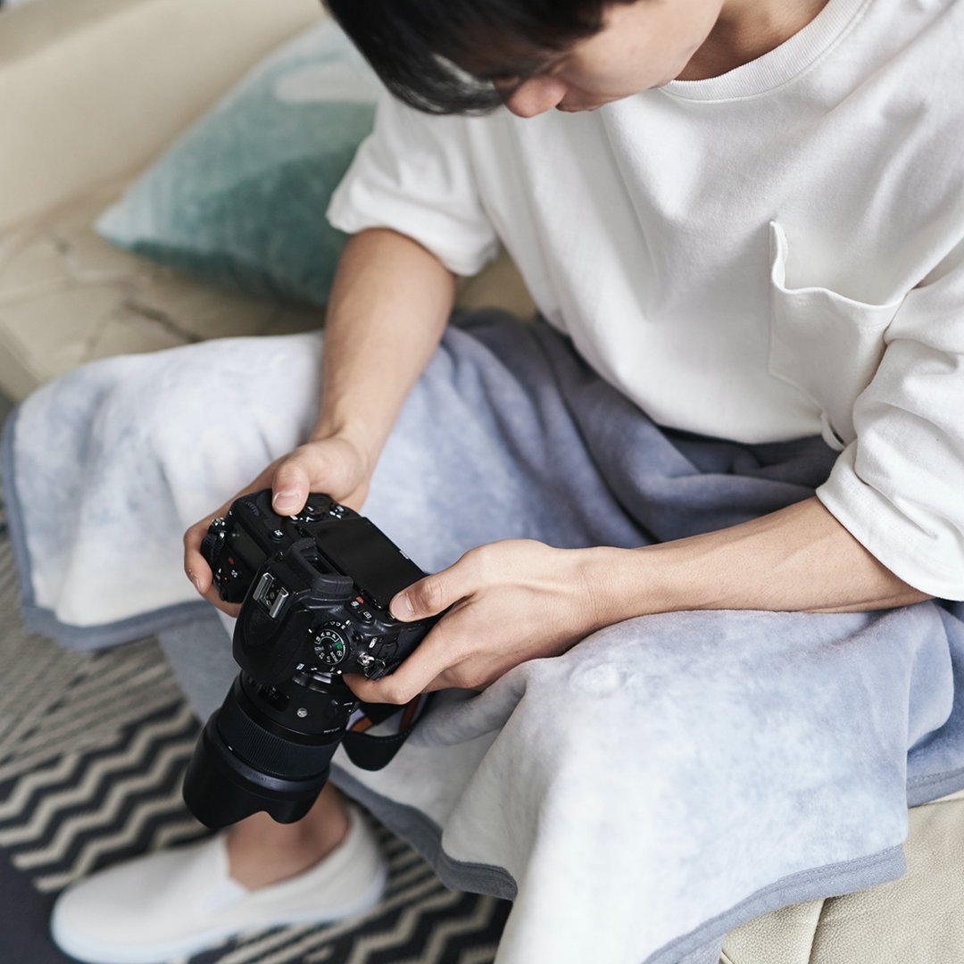Blanket Cotton blanket Naturally derived antibacterial processing [Flood of Light] Cotton blanket Watercolor touch Stroller celebration - 被子/毛毯 - 棉 绿色
