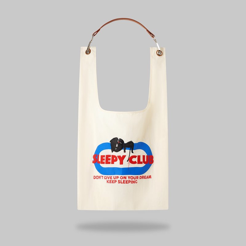 Sleepy Cat Toby Bag | 配可拆卸真皮肩带 - 侧背包/斜挎包 - 其他材质 白色