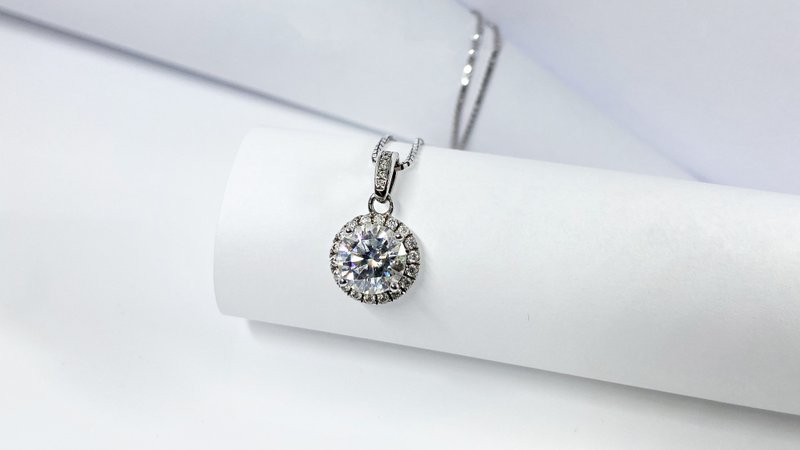 莫桑钻 | 勇气钻石项链  | 台中门市 | 可升级白金真钻 - 项链 - 纯银 