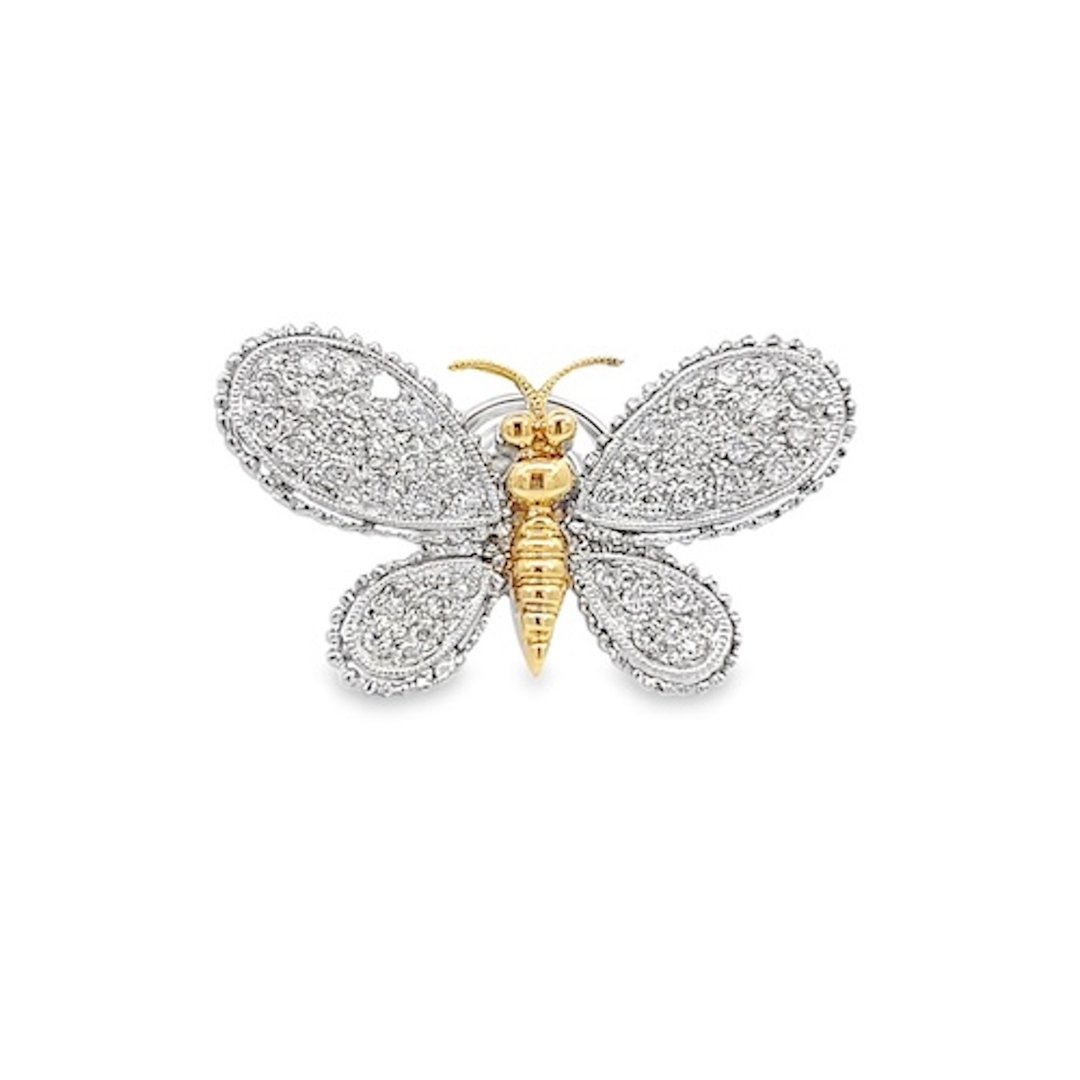 18K白金 天然钻石造型胸针 18K White Gold Diamond Brooch - 胸针 - 贵金属 