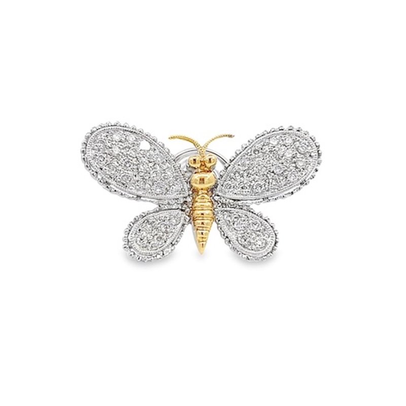 18K白金 天然钻石造型胸针 18K White Gold Diamond Brooch - 胸针 - 贵金属 