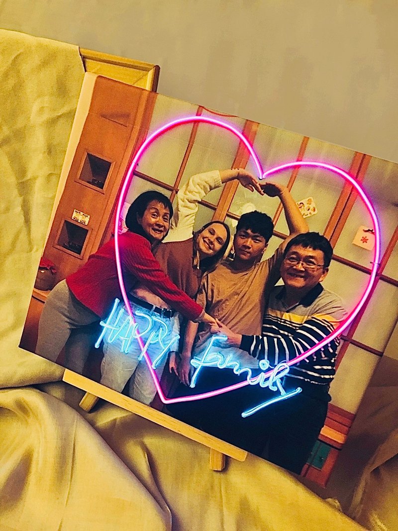 会发光的无框画| 底图及发光灯线定制化|父亲节礼物 生日礼物 - 订制画像 - 木头 