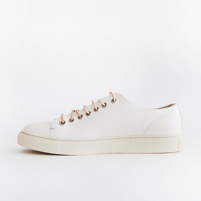 KOOW 像没有一样的白 休闲小白鞋男 百搭系带真皮板鞋 平底男士 - 男款休闲鞋 - 真皮 白色