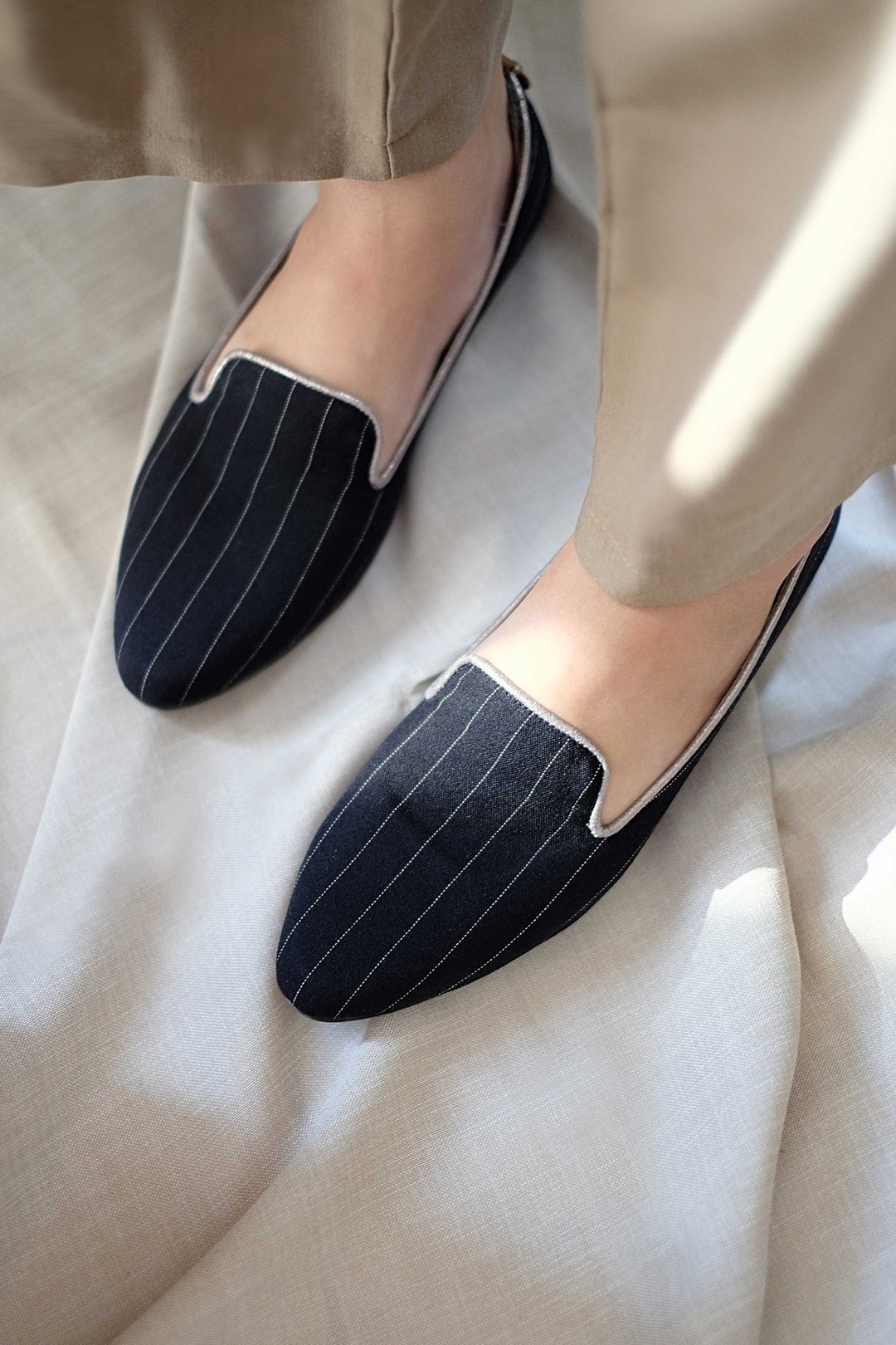 Nancy Loafers (低跟) 英伦系 | WL - 女款牛津鞋/乐福鞋 - 棉 蓝色