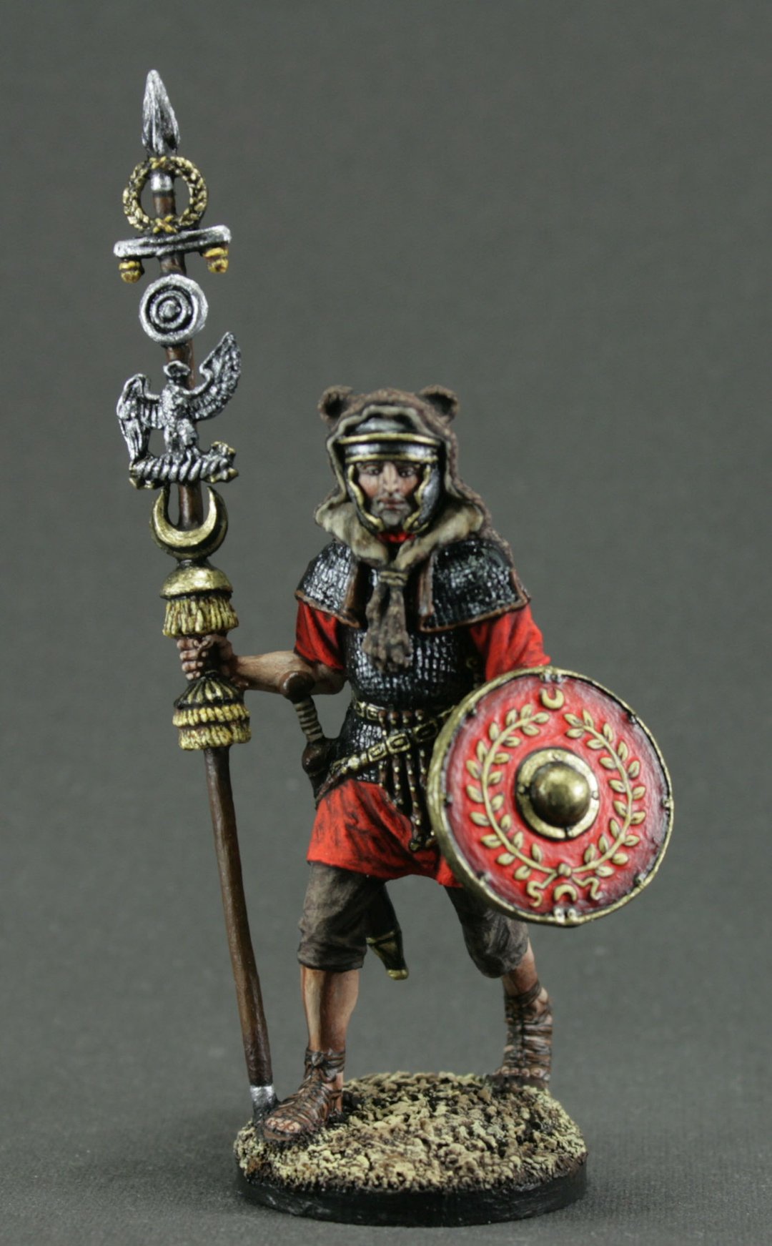 Ancient Rome Handmade miniature figurine 54 mm Collectible Soldier Unusual gift - 玩偶/公仔 - 其他金属 红色