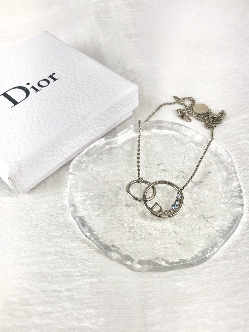 【 VintageShop solo 日本直送中古包专卖店 】Christian Dior 经典项链 银色 标志 圆形 宝石 复古 bzvri3 - 项链 - 其他材质 银色