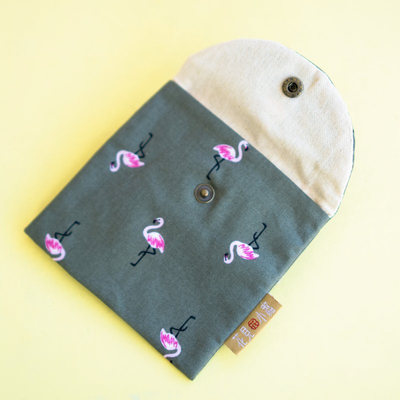 防疫礼物 卫生棉包  口罩收纳  弗拉明哥 - 零钱包 - 棉．麻 多色