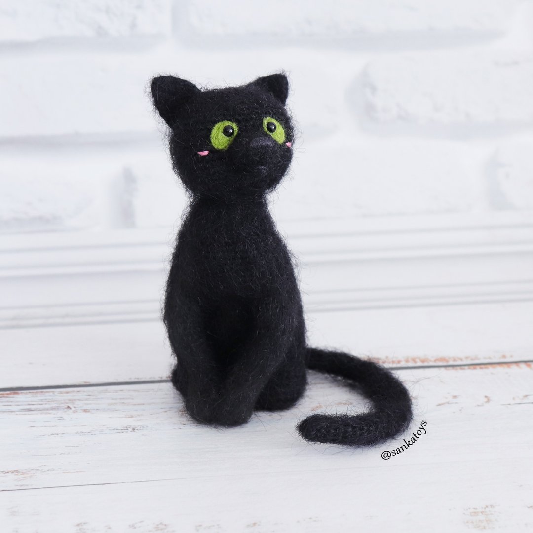 Crochet pattern Black Cat, PDF Digital Download, DIY halloween kitten tutorial - 手工艺教程/工具书 - 其他材质 