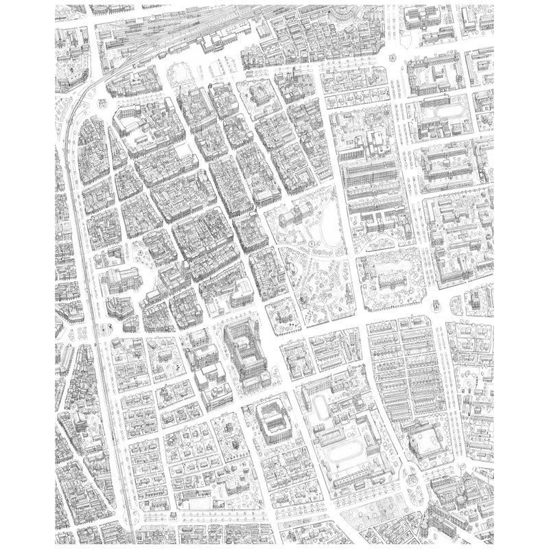 史迹台北城 (1945) 档案级艺术印刷品 - 墙贴/壁贴 - 纸 白色