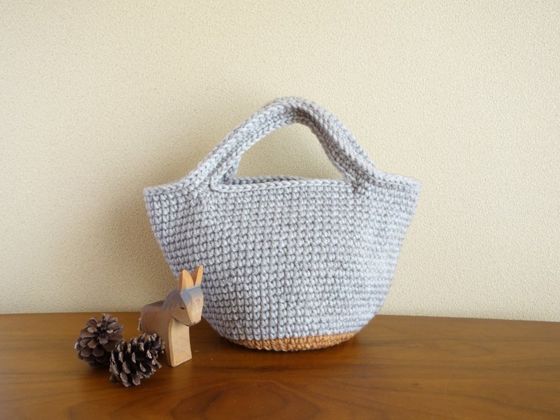 yuoworks / Mini marche bag / bottom-orange / wool - 手提包/手提袋 - 其他材质 橘色