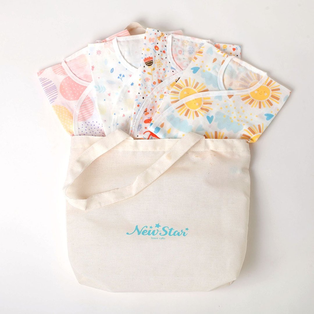 【弥月福袋】缤纷5件组-新生儿首选-婴儿纯棉纱布肚衣。弥月礼 - 童装上衣 - 棉 多色