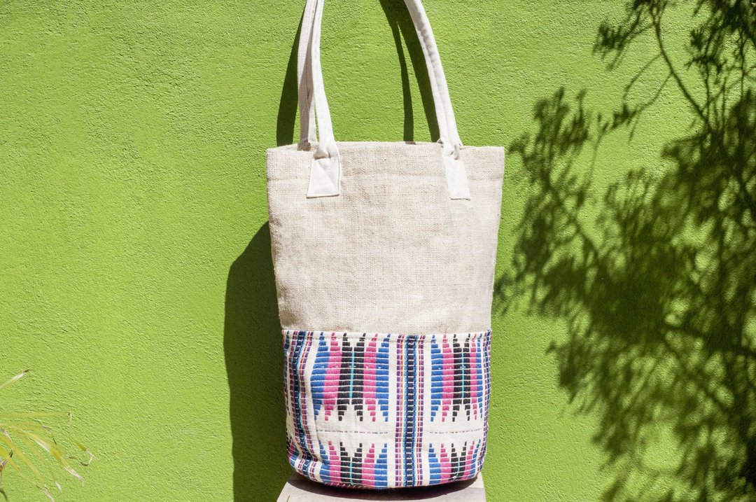 棉麻手织布轻便包 斜背包 侧背包 肩背包 托特包 购物袋-南美公路 - 侧背包/斜挎包 - 棉 多色