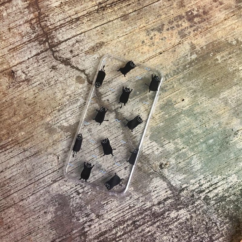 吉普猫的游泳姿态 - 插画系列  透明防撞空压软壳 - 手机壳/手机套 - 橡胶 透明