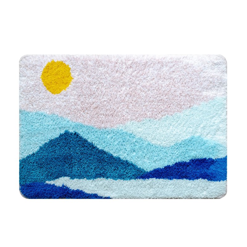 紫藍山脈浴室地墊植物居家裝飾禮物 - 地垫/地毯 - 聚酯纤维 多色