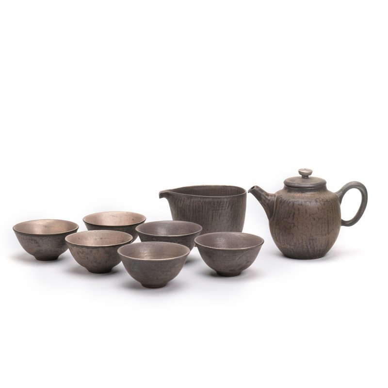 陶作坊 │ 伫在拓黑高壶8件礼盒组 - 茶具/茶杯 - 陶 黑色