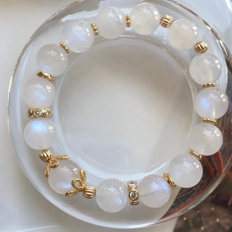 ITS-B658【设计款・一图一物・月光石・】天然石水晶手链手环 - 手链/手环 - 半宝石 白色