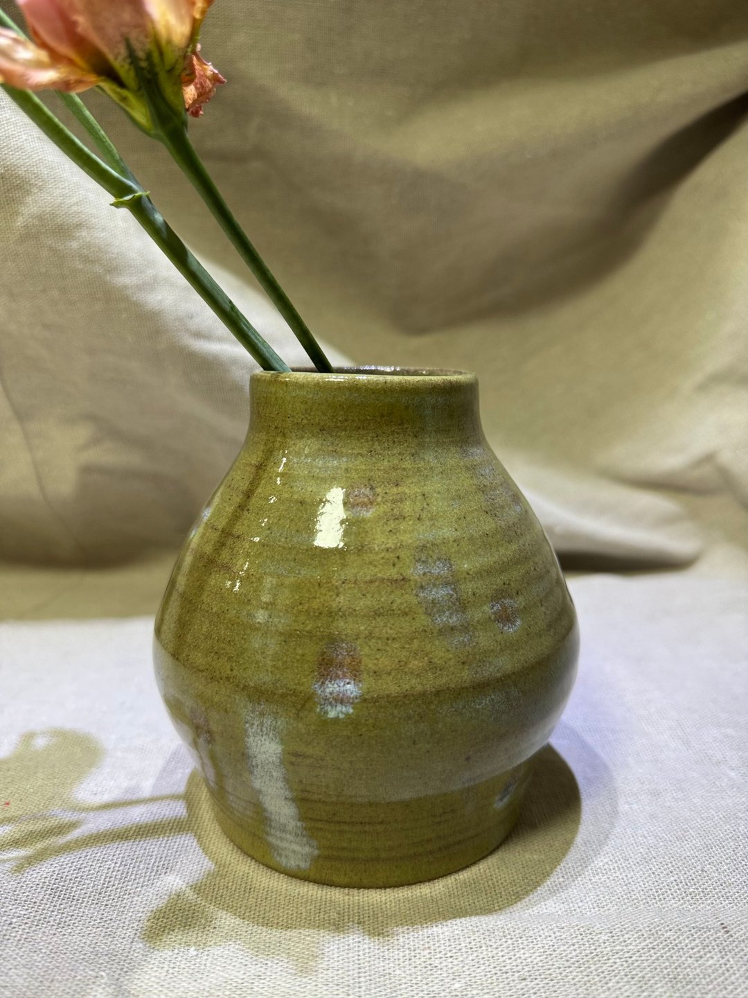 山茶绿釉小壶 - 花瓶/陶器 - 陶 