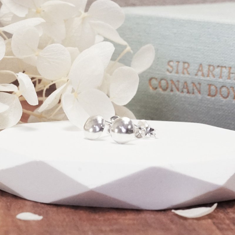 圆环经典系列耳环 圆润小款 925纯银 针式耳环 - 耳环/耳夹 - 纯银 银色