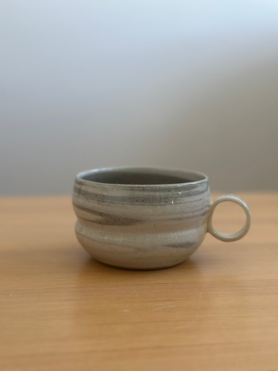 灰蓝手拉胚马克杯 200ml - 其他杯子 - 陶 灰色