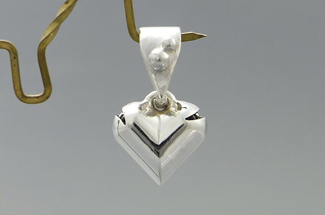 heart smile_P1 (s_m-P.15) only pendant top without a chain 沒有銀鍊 sterling silver - 项链 - 纯银 银色