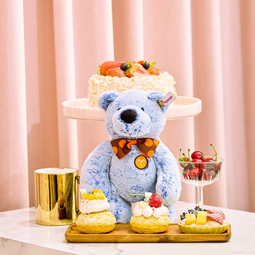 CANDY BEAR 十二星座熊系列 牡羊座 Aries 28cm 蓝白色磁力雪绒熊 - 玩偶/公仔 - 聚酯纤维 蓝色