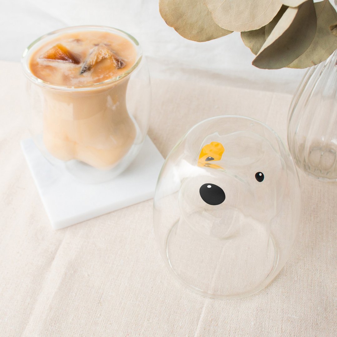 Labrador double-layer glass - EcoWithPinkoi x GOODGLAS - 玻璃杯 - 玻璃 黄色