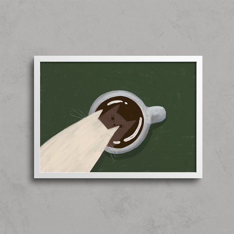 【装饰画】咖啡里的猫 - 海报/装饰画/版画 - 纸 