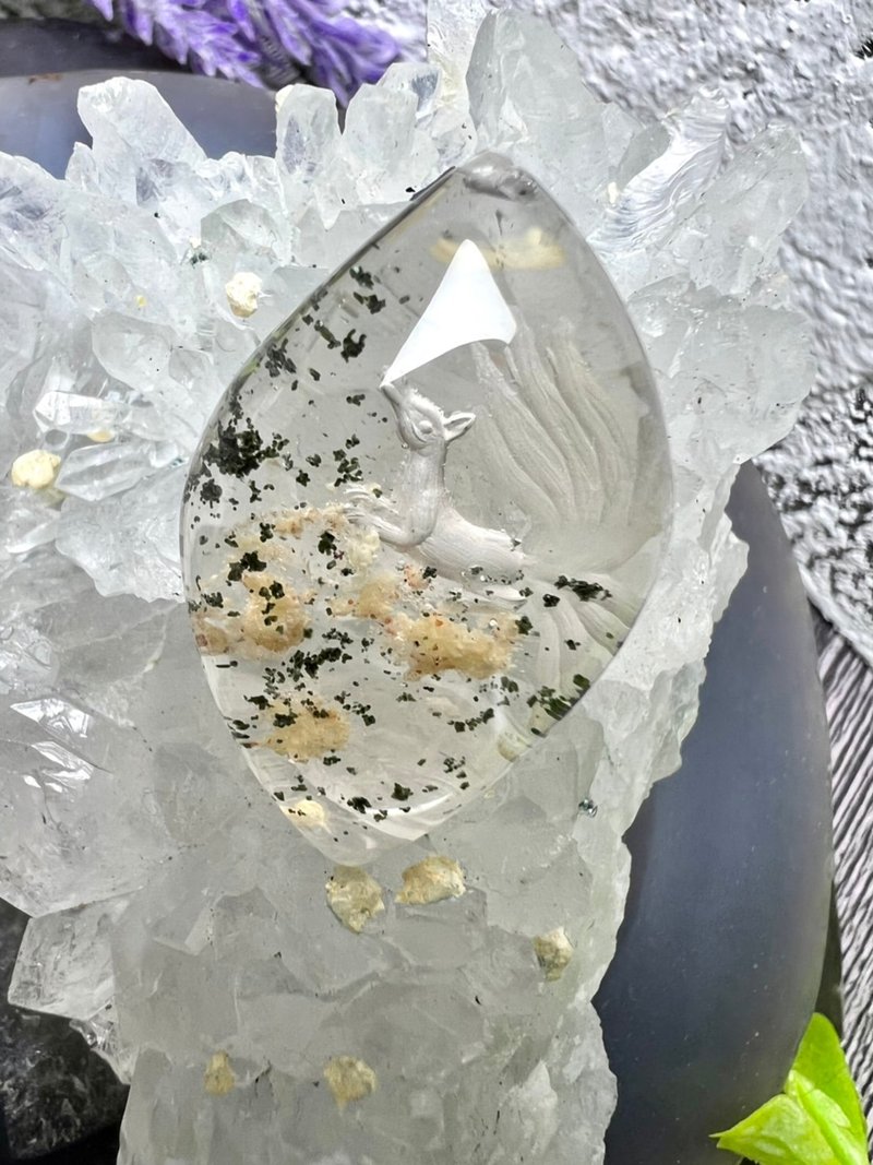 【莫名奇妙杂货店】彩幽灵 狐仙 雕刻 裸石 坠子 - 项链 - 水晶 透明