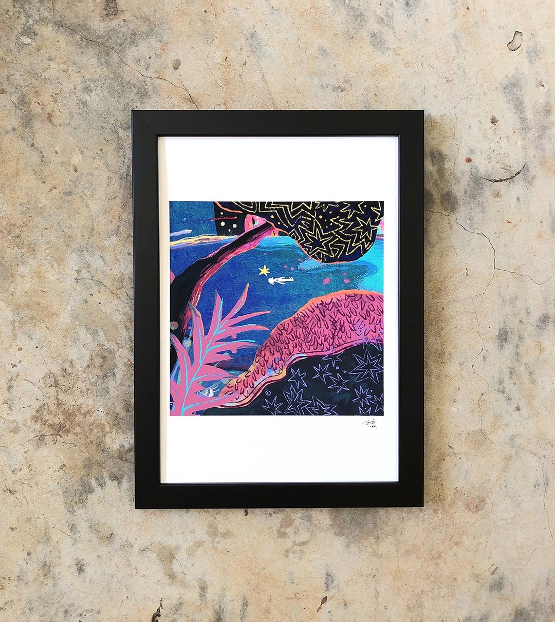艹方作品 只剩下星星  A4复制画 艺术微喷 画作居家布置摆设装饰 - 海报/装饰画/版画 - 纸 紫色