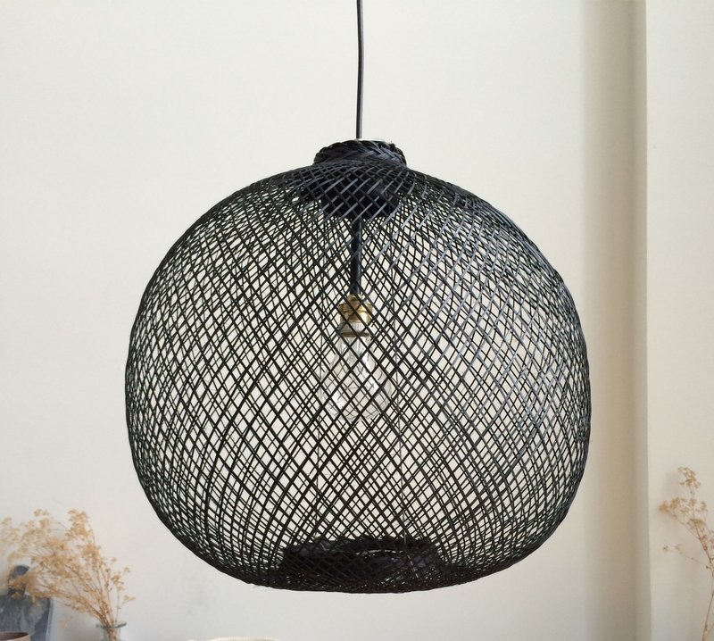 Chandelier, Housewarming, Lighting hanging,pendant lighting,rustic lighting,hanging lamp,pendant lamp, SIZE S - 灯具/灯饰 - 竹 黑色