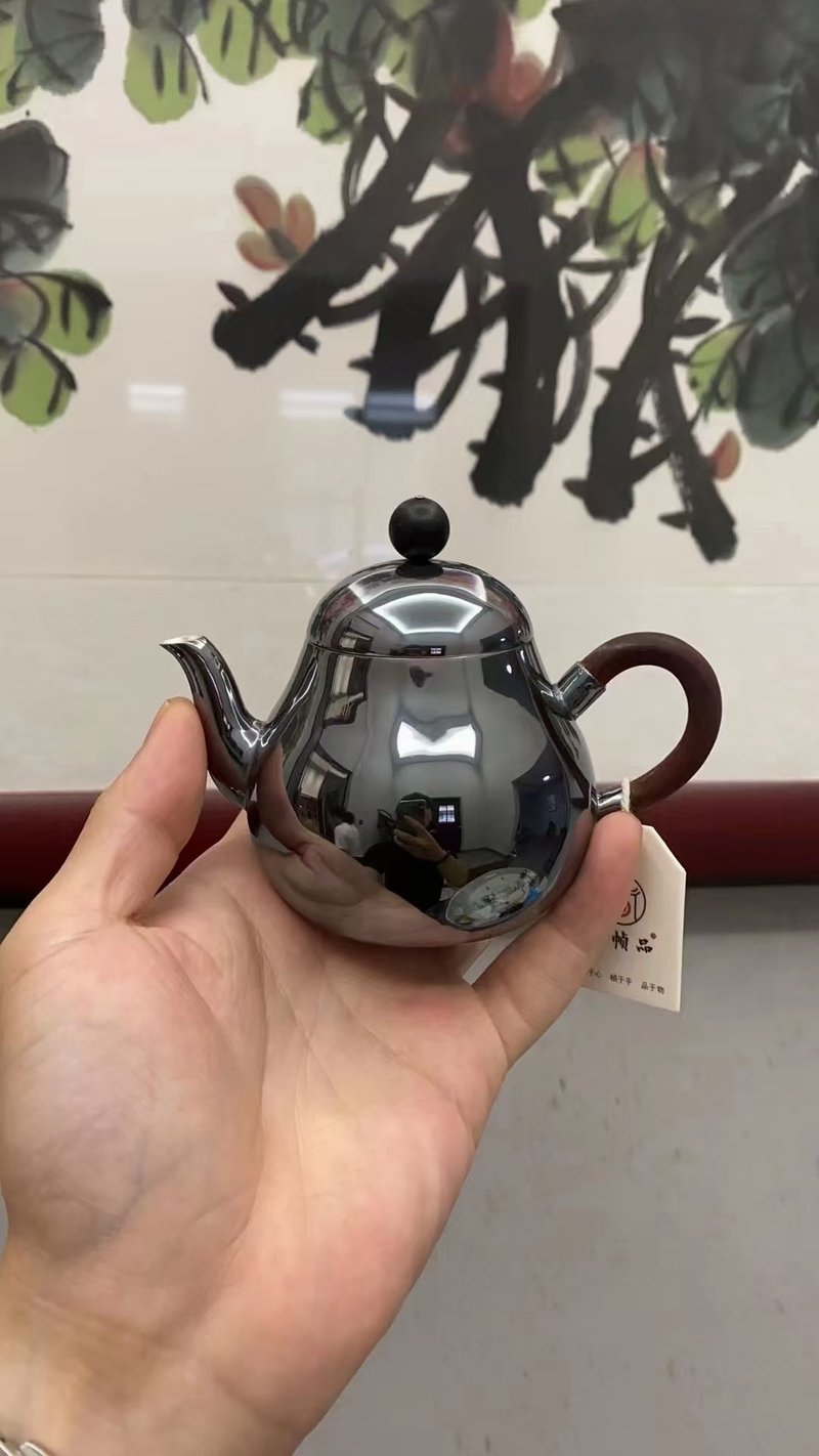 尚帧品 梨形纯银壶 9999纯银急须 手工银壶 180cc - 茶具/茶杯 - 纯银 