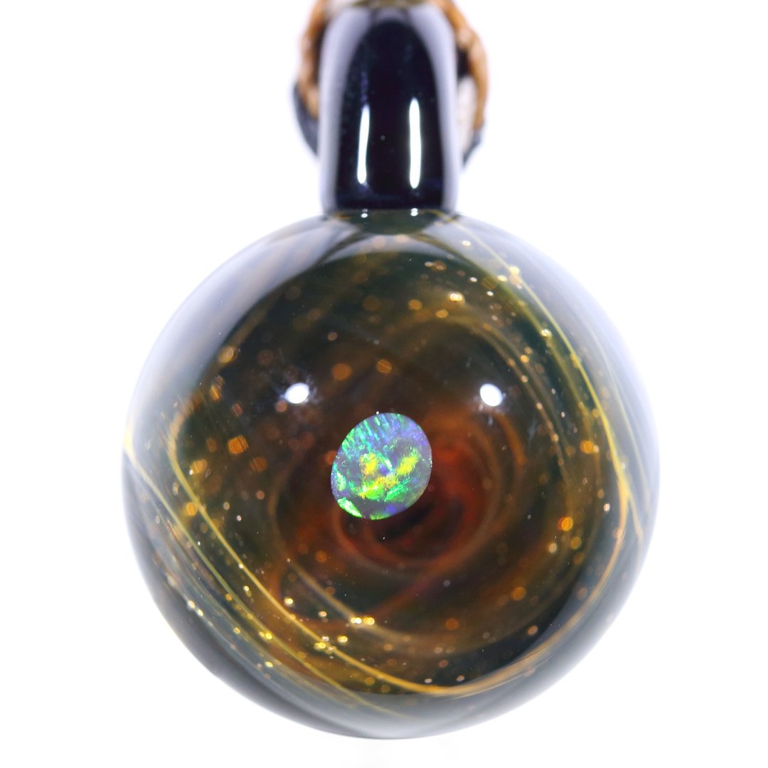 宇宙玻璃颈链吊坠 26mm no.163 - 颈链 - 玻璃 红色