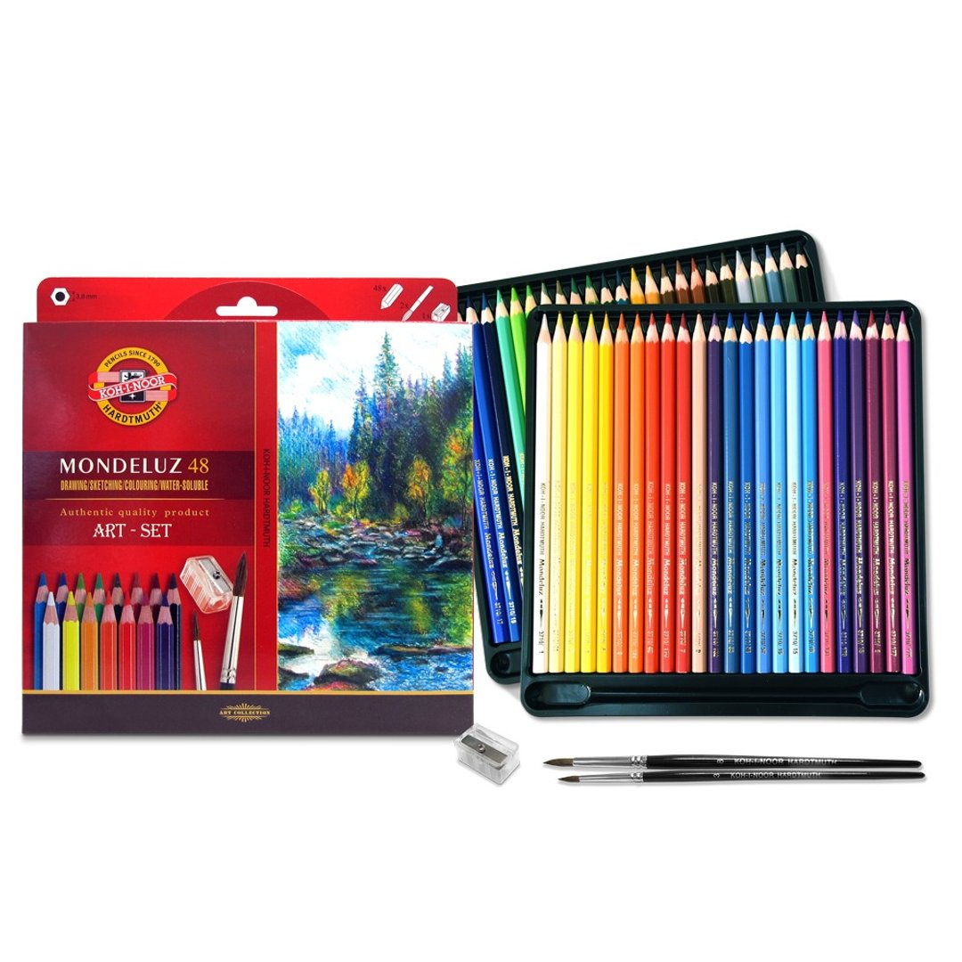 KOH-I-NOOR HARDTMUTH-捷克顶级专业水溶性色铅笔纸盒装-48色 - 铅笔/自动铅笔 - 木头 多色