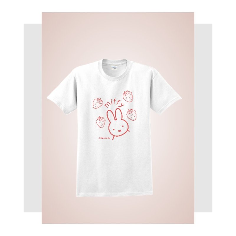 MIFFY授权 | 中性短袖T-Shirt (缤纷草莓) - 女装 T 恤 - 棉．麻 