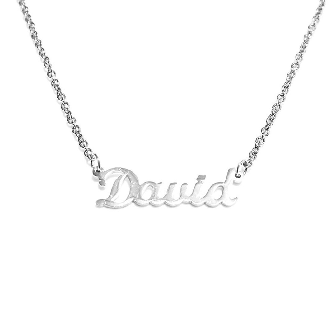 Custom name necklace hand wringting stlye - 项链 - 其他金属 银色