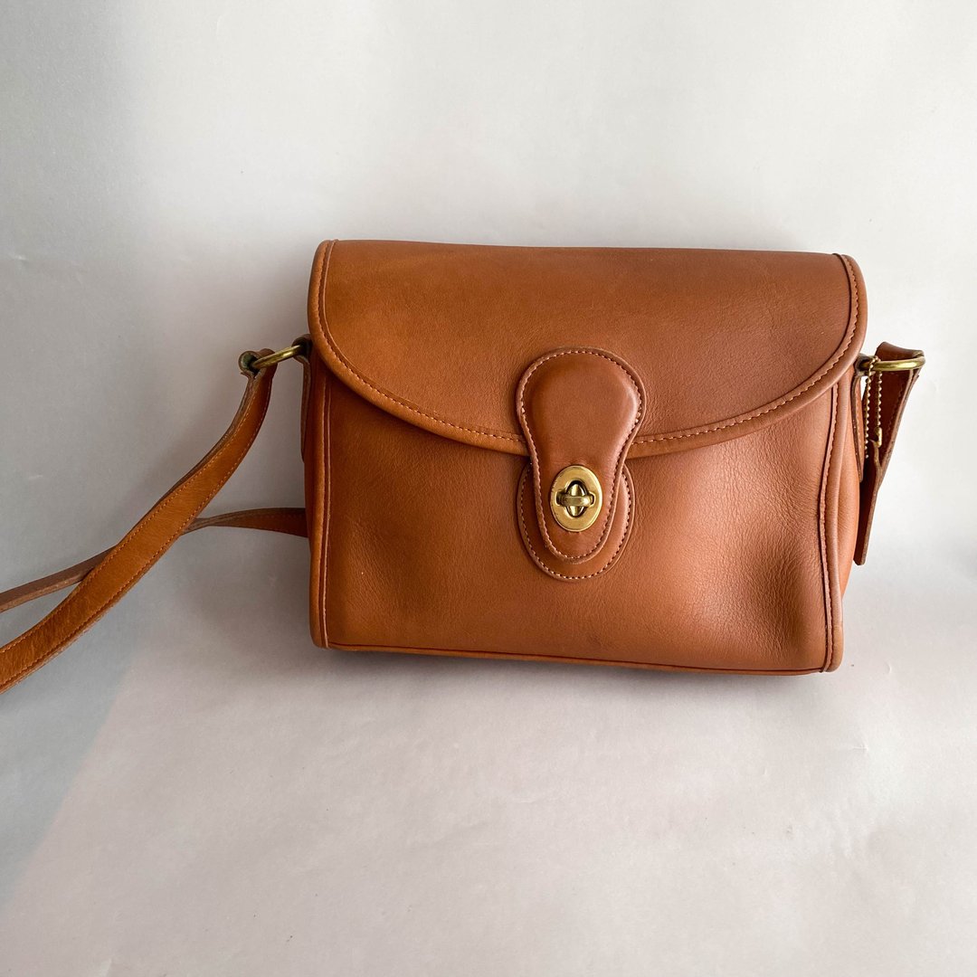 中古Coach│斜背包│侧背包│单肩包│真皮│女友礼物│ Devon - 侧背包/斜挎包 - 真皮 咖啡色