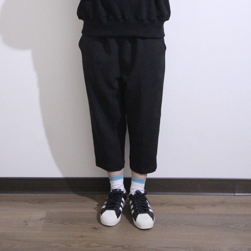 2018 新款 黑色抽绳八分裤 - 已售完 - 女装长裤 - 棉．麻 黑色