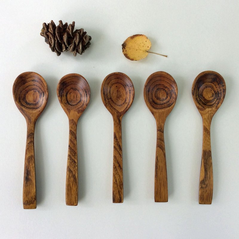 Acacia wooden spoon [set of 5] # 436 - 餐刀/叉/匙组合 - 木头 咖啡色