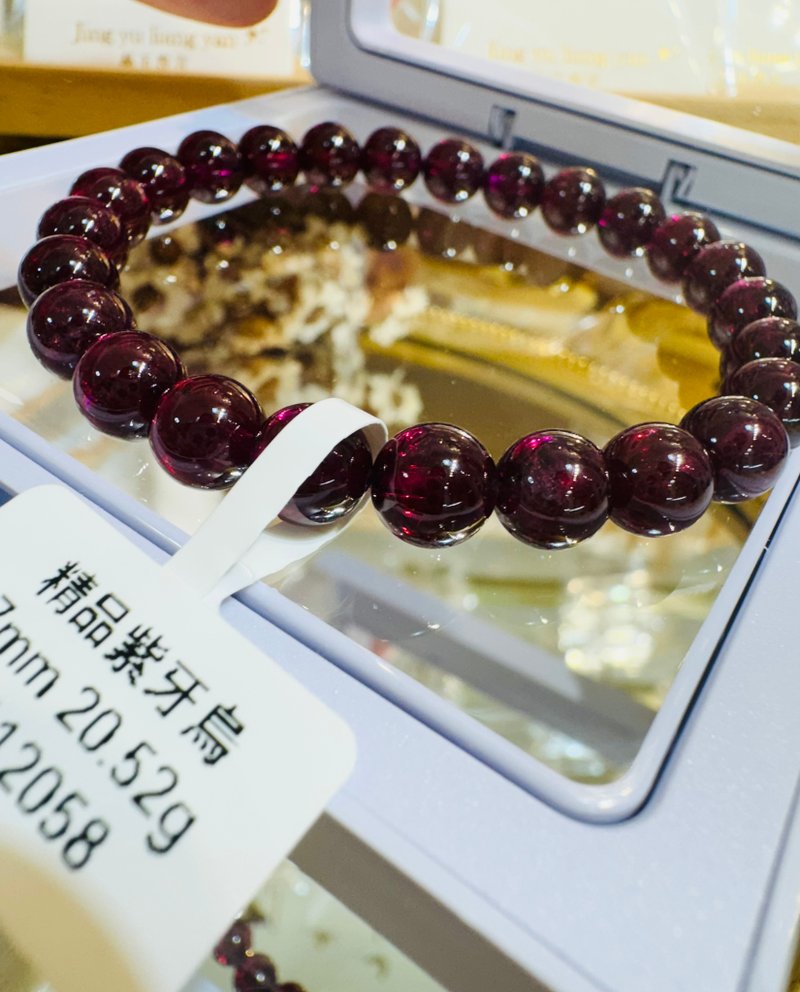 精品绝美晶体紫牙乌水晶7mm20.52g美容水晶气血循环 - 手链/手环 - 水晶 紫色