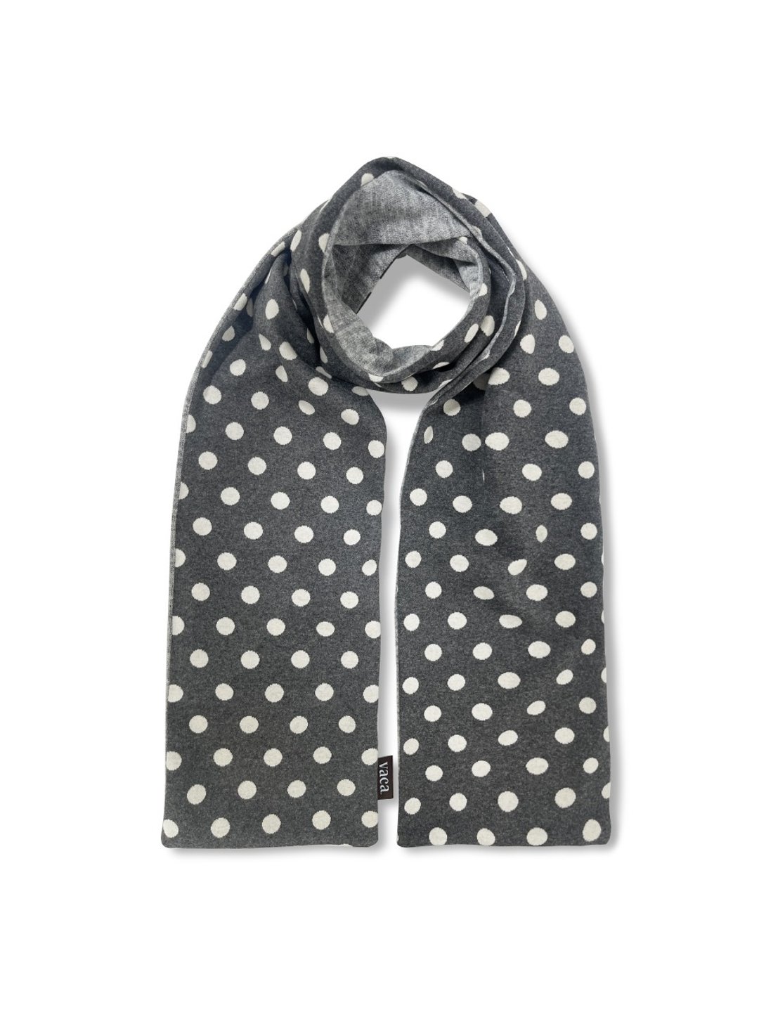 GREY DOT REVERSIBLE MUFFLER - 丝巾 - 棉 灰色
